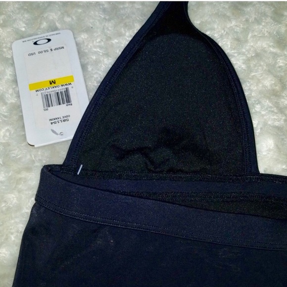 NWT Oakley Cove black halter tankini top -sz M - Picture 6 of 11